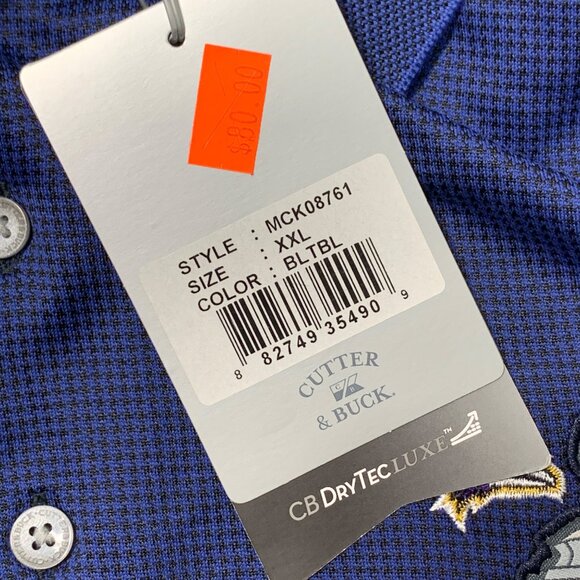 NWT CUTTER & BUCK RAVENS/49ERS SUPER BOWL XLVII BLUE POLO GOLF SHIRT XXL - Picture 4 of 9